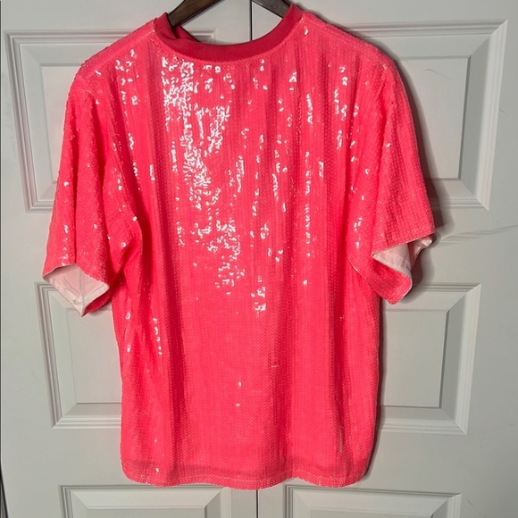 “Drinking Wine and Feeling Fine” Pink Sequin Women's Top - Picture 5 of 7